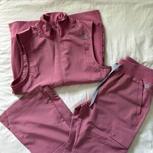 Athletic Dusty Rose Jogger Pants with Drawstring Waist
